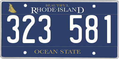 RI license plate 323581