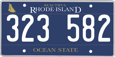 RI license plate 323582
