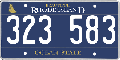 RI license plate 323583