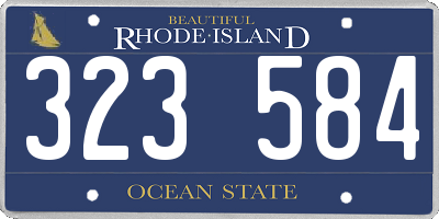 RI license plate 323584