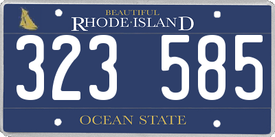RI license plate 323585