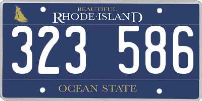 RI license plate 323586