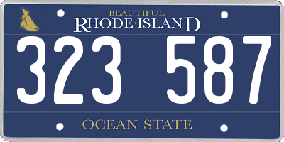 RI license plate 323587