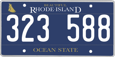 RI license plate 323588