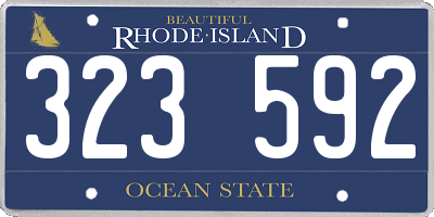 RI license plate 323592