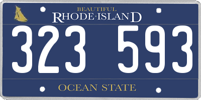 RI license plate 323593