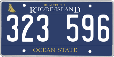 RI license plate 323596