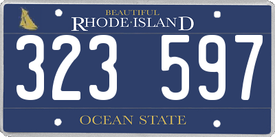 RI license plate 323597