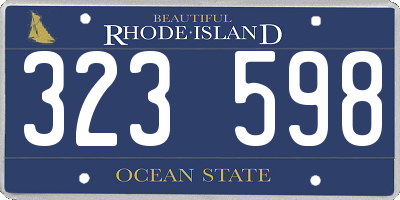 RI license plate 323598