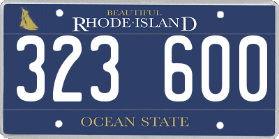 RI license plate 323600
