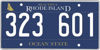 RI license plate 323601