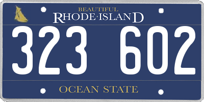 RI license plate 323602