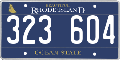 RI license plate 323604