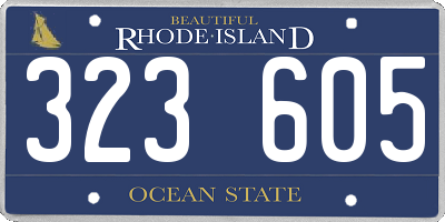 RI license plate 323605