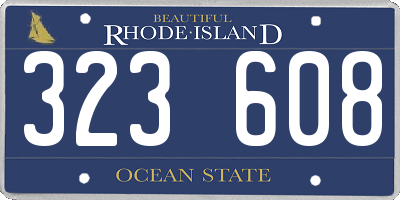 RI license plate 323608