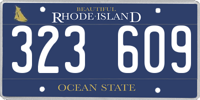RI license plate 323609