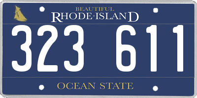 RI license plate 323611