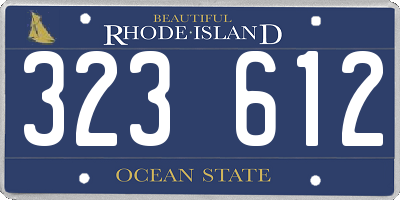RI license plate 323612