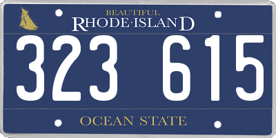 RI license plate 323615