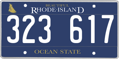 RI license plate 323617