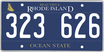 RI license plate 323626