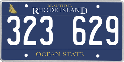 RI license plate 323629