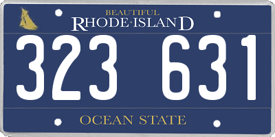 RI license plate 323631