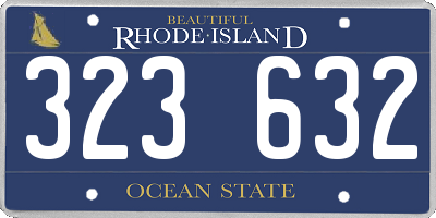 RI license plate 323632
