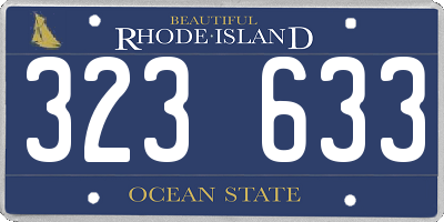 RI license plate 323633
