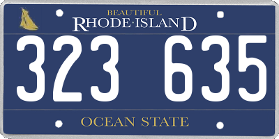 RI license plate 323635