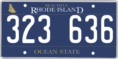 RI license plate 323636