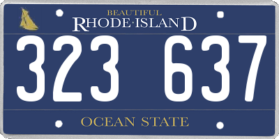 RI license plate 323637