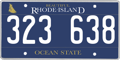 RI license plate 323638