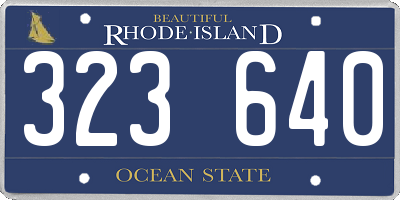 RI license plate 323640
