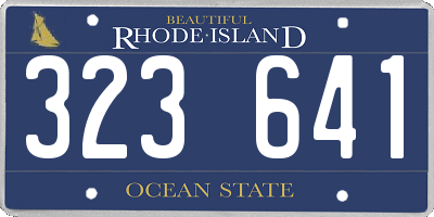 RI license plate 323641