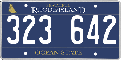 RI license plate 323642