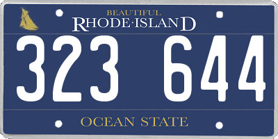 RI license plate 323644