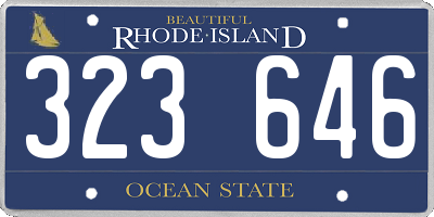 RI license plate 323646