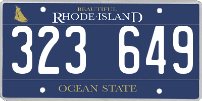 RI license plate 323649