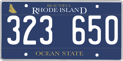 RI license plate 323650