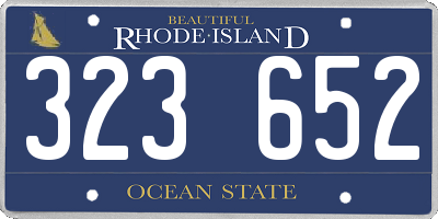 RI license plate 323652
