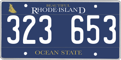 RI license plate 323653