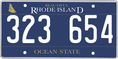 RI license plate 323654