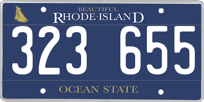RI license plate 323655