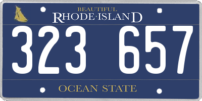 RI license plate 323657