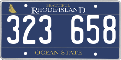 RI license plate 323658