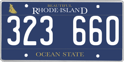 RI license plate 323660