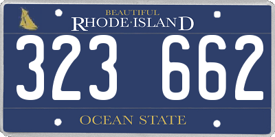 RI license plate 323662