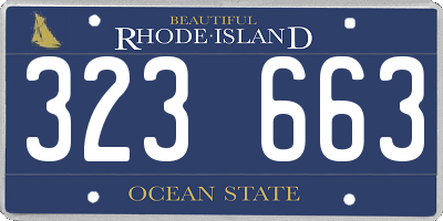 RI license plate 323663