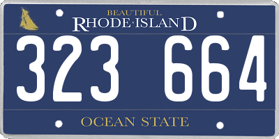 RI license plate 323664